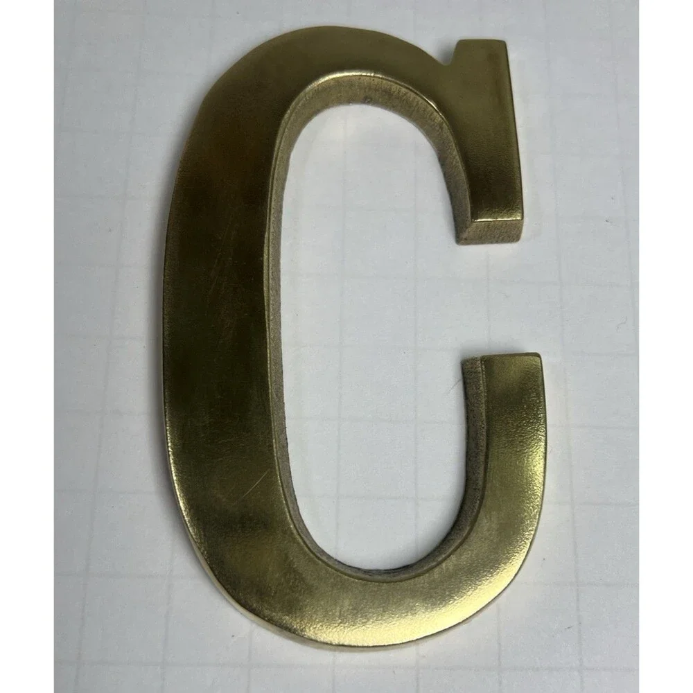 Solid Brass Polished Paperweight Letter 